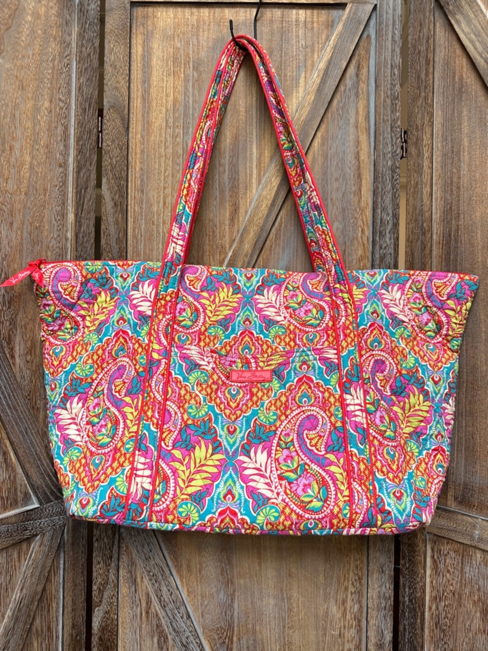 Vera Bradley Paisley in Paradise Travel Tote Bag with Trolley Luggage Sleeve